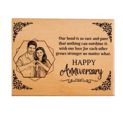 Happy Anniversary Gift For Couple Personalized Photo & Text Photo Frame Plaque